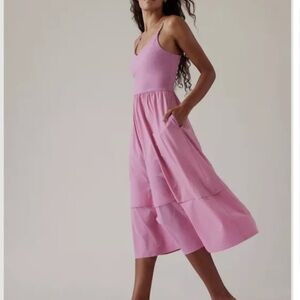 Athleta nwt XL elation hybrid v-neck dress maritime pink